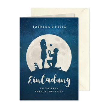 Einladung zur Verlobungsfeier Heiratsantrag Vollmond